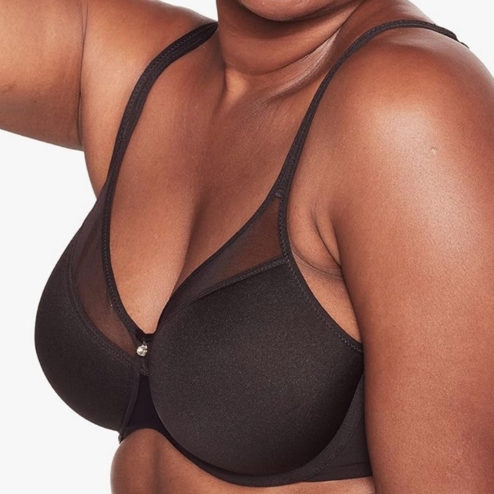 Bali Sheer mesh Trim Bra Black size 36C